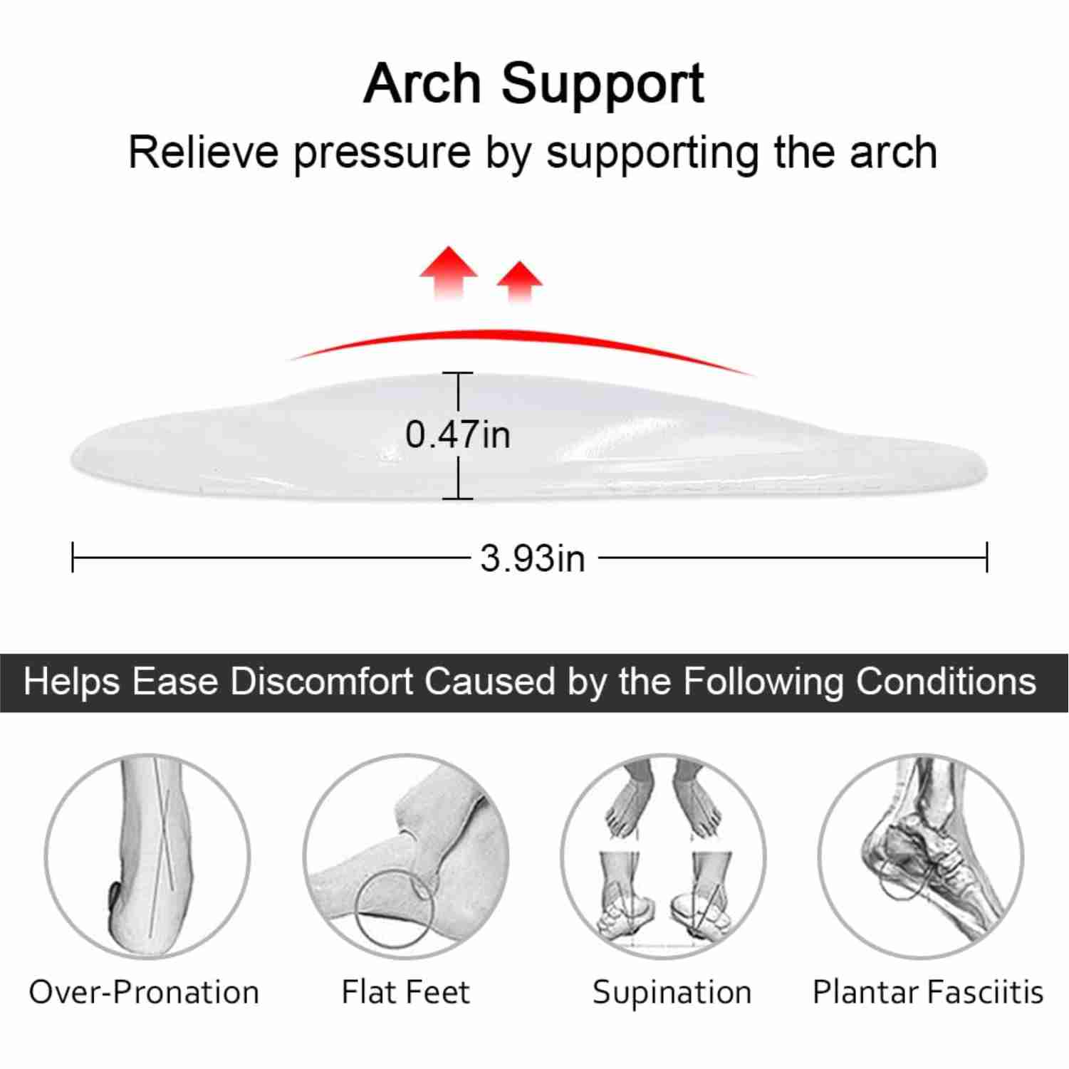Arch Support Gel Shoe Insoles for Flat Feet Pakistan