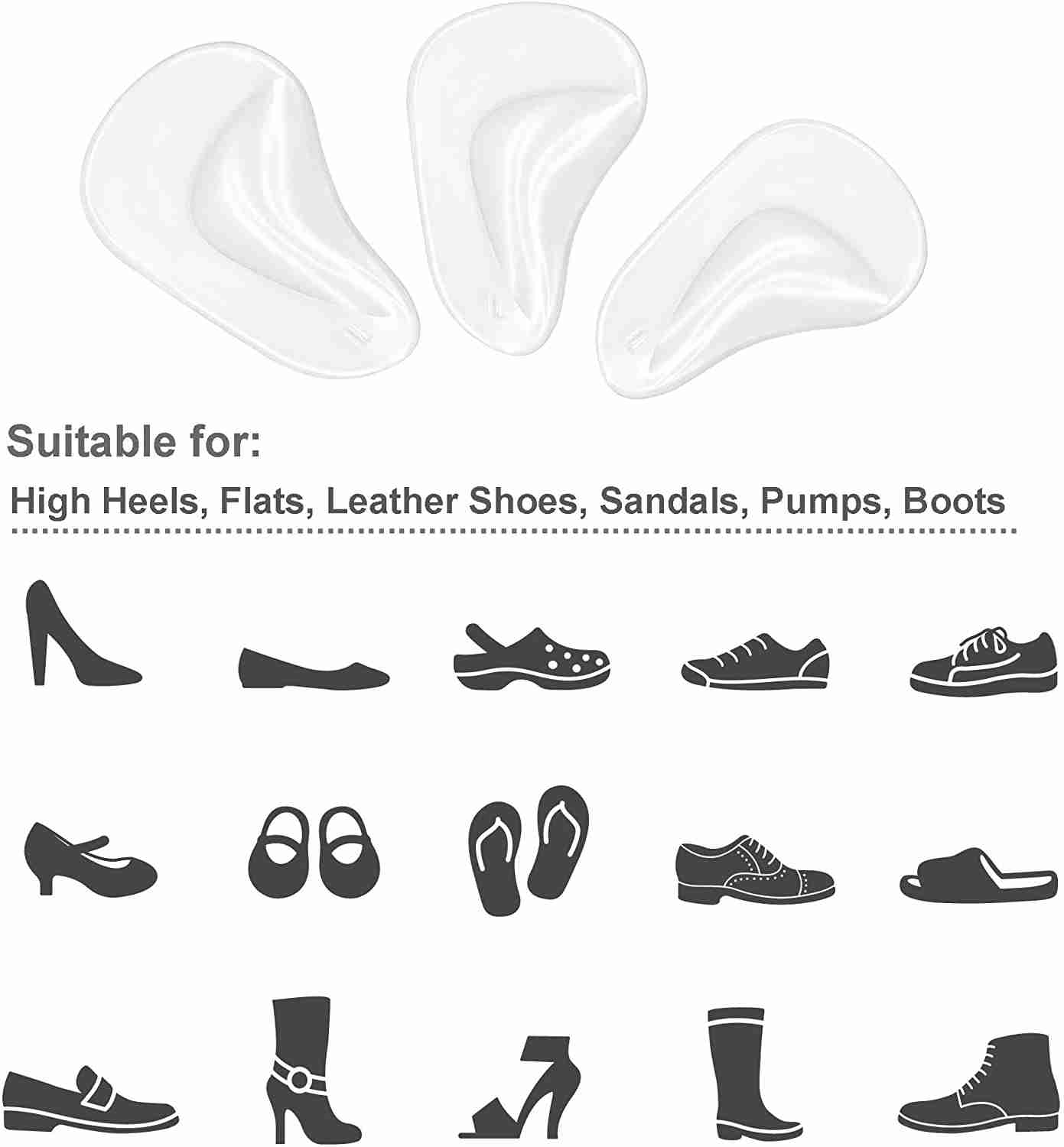 Arch Support Gel Shoe Insoles for Flat Feet Pakistan