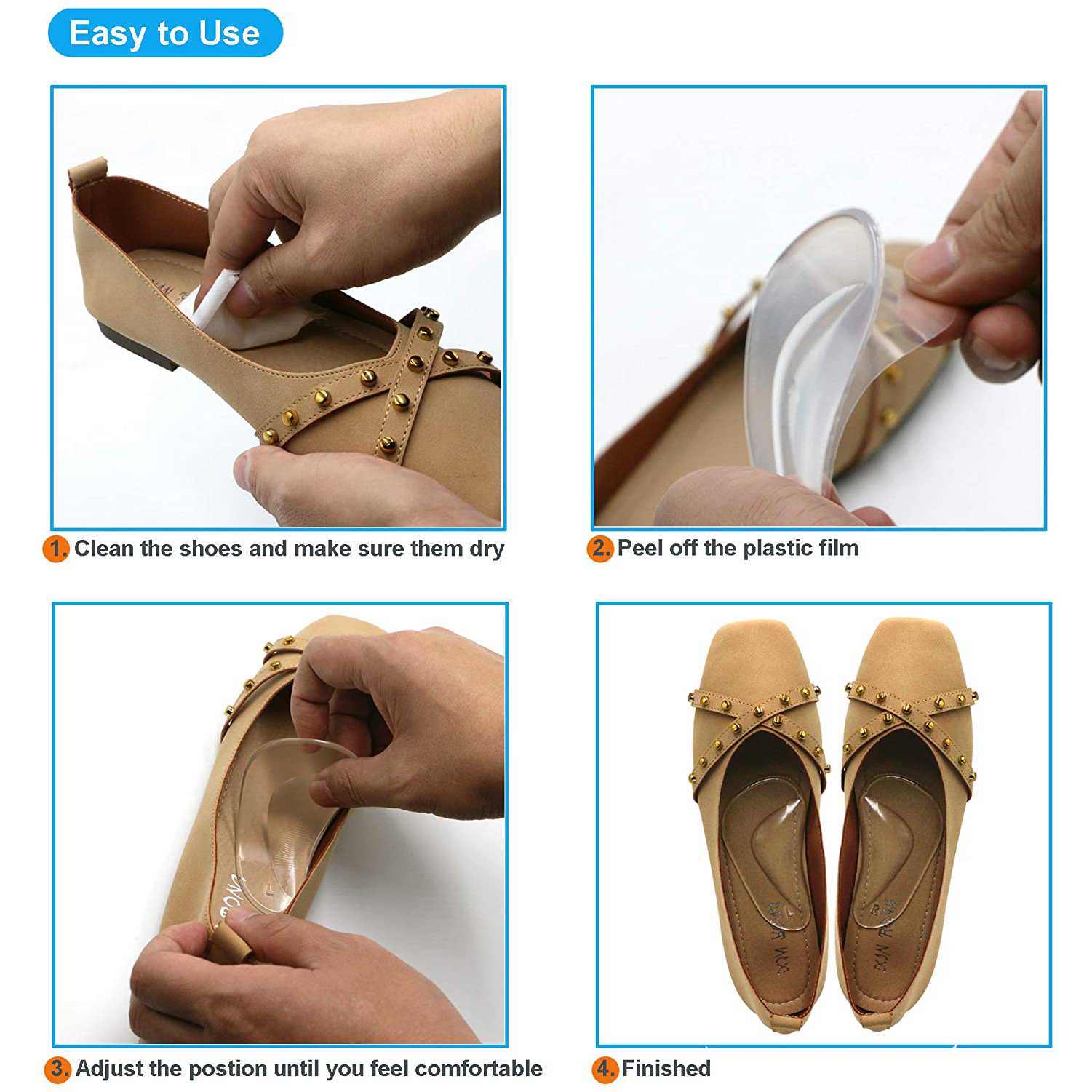 Arch Support Gel Shoe Insoles for Flat Feet Pakistan