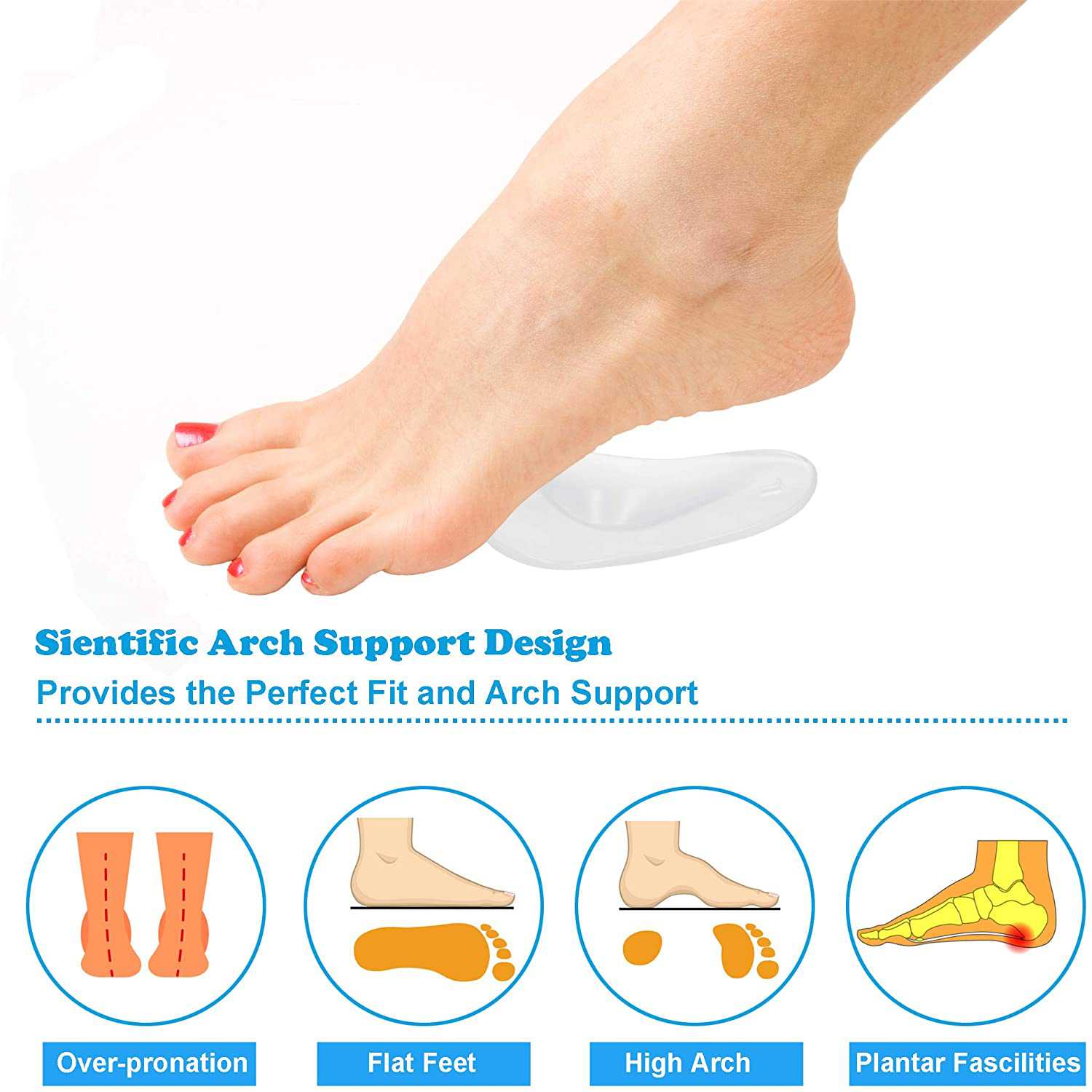 Arch Support Gel Shoe Insoles for Flat Feet Pakistan